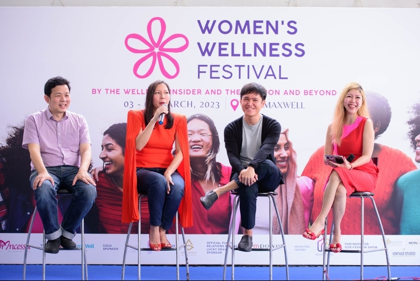 Celestia Faith Chong on the panel at the Women&rsquo;s Wellness Festival, Singapore, March 2023.
